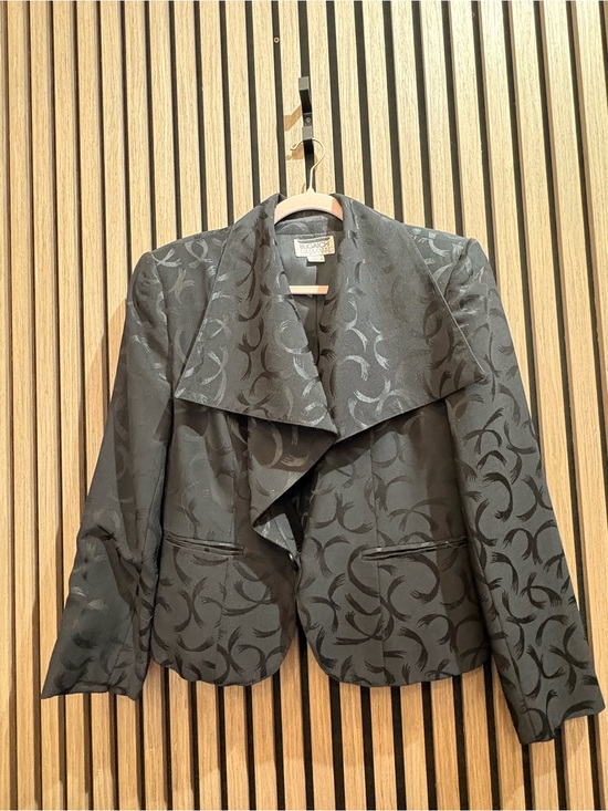 Bugatchi Jackets & Blazers - Bugatchi Black Jacquard Draped Collar Blazer